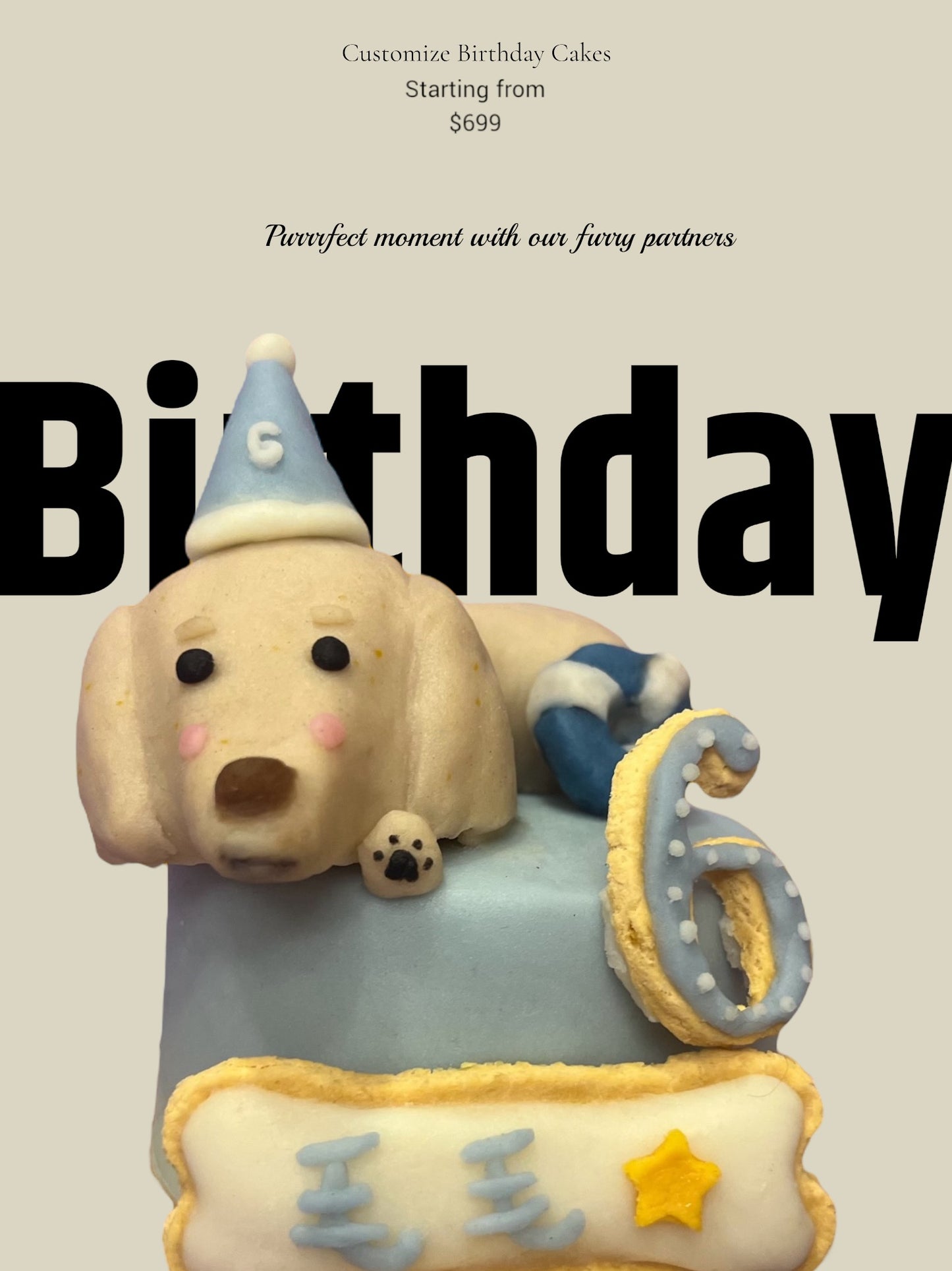 5吋客製化寵物生日蛋糕